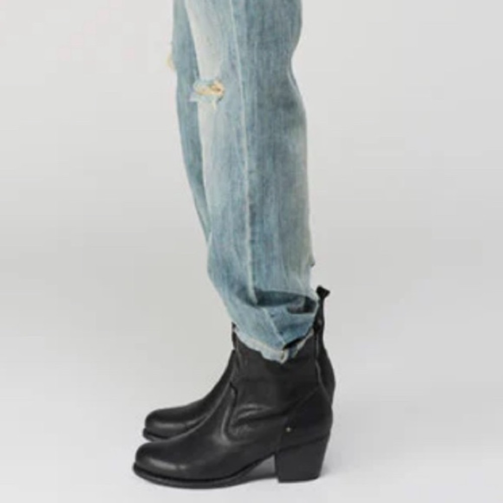 Rag & Bone Mercer II Black Heeled Motorcycle Boot 40
